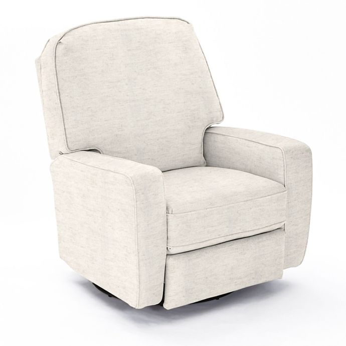 Best Chairs Custom Bilana Swivel Glider Recliner In Cream Fabrics Bed Bath Beyond