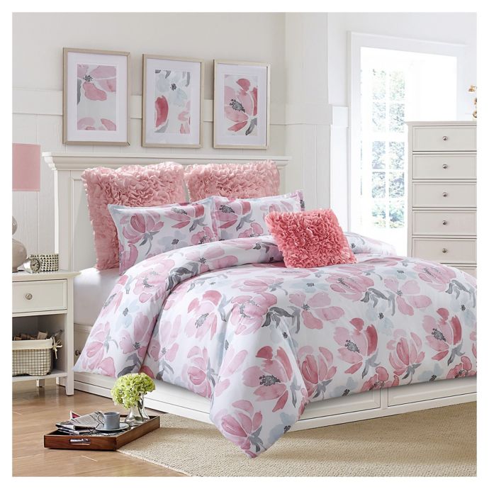 Soft Floral Reversible Comforter Set | Bed Bath and Beyond Canada