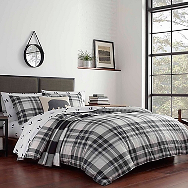 Eddie Bauer&reg; Coal Creek Reversible King Comforter Set in Chrome. View a larger version of this product image.