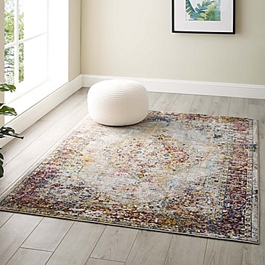 Modway Merritt Floral Persian Medallion 4&#39; x 6&#39; Multicolor Area Rug. View a larger version of this product image.
