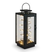 LED Stringlight Metal Lantern in Black