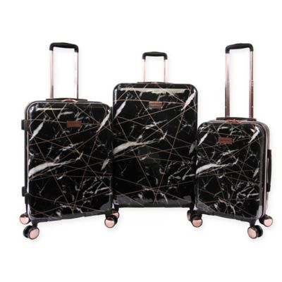 black marble luggage set