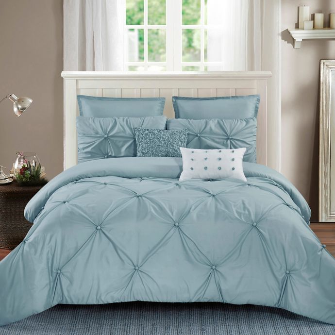 Harper Pintuck 7-Piece Comforter Set | Bed Bath & Beyond