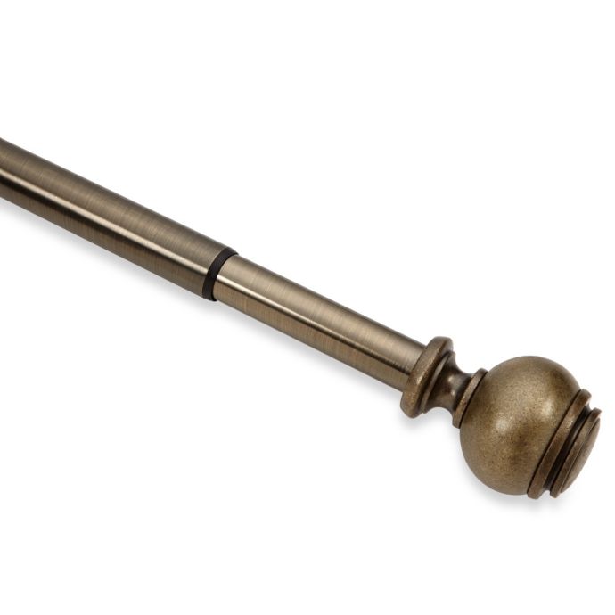 Preston Ball Antique Brass Adjustable Drapery Rod Bed Bath Beyond