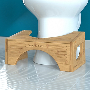 Squatty Potty&reg; Bamboo Flip Toilet Stool. View a larger version of this product image.