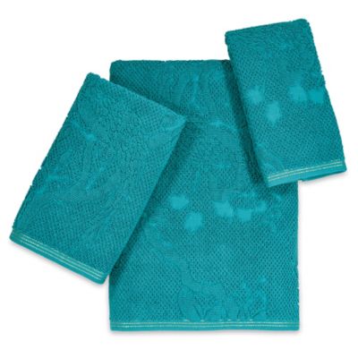 teal blue towels