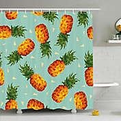 Pineapple Shower Curtain in Green/Orange