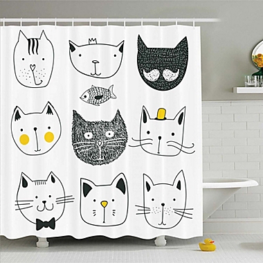Ambesonne Cat 69-Inch x 75-Inch Shower Curtain. View a larger version of this product image.