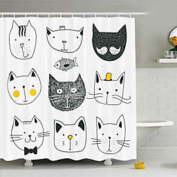 Ambesonne Cat 69-Inch x 84-Inch Shower Curtain