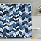 Alternate image 0 for Zigzag Twisty Lines 69-Inch x 75-Inch Shower Curtain in Blue/Navy