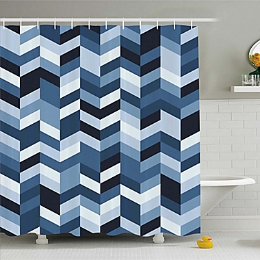 Zigzag Twisty Lines 69-Inch x 75-Inch Shower Curtain in Blue/Navy. View a larger version of this product image.