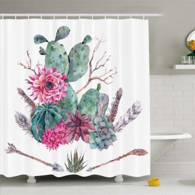 Room Essentials Cactus Fabric Shower Curtain 72x72 # 3882 Brand New 
