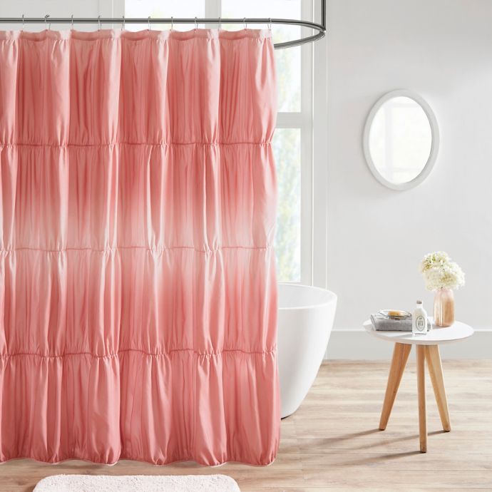 Intelligent Design Ellen Ruched Ombre Shower Curtain Bed Bath