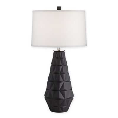 black geometric table lamp