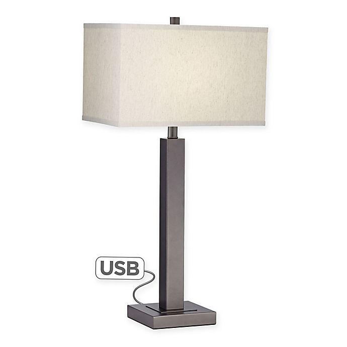 Lighting Cooper Table Lamp In Metal, Floor Lamp With Usb Port