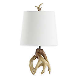 Jonathan Y Vermont LED Table Lamp in Natural with Round Fabric Shade