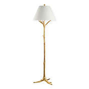 Jonathan Y Arbor Floor Lamp in Gold Leaf with Empire Drum Shade