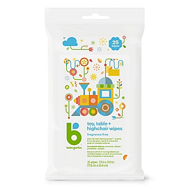 Babyganics&reg; 25-Count Toy, Table and Highchair Wipes. View a larger version of this product image.