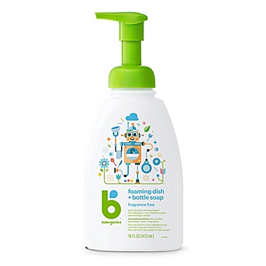 Babyganics&reg; 16 oz. Fragrance-Free Foaming Dish & Bottle Soap. View a larger version of this product image.