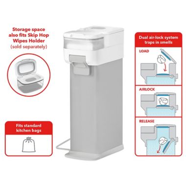 Skip*Hop&reg; Nursery Diaper Pail in Grey/White. View a larger version of this product image.