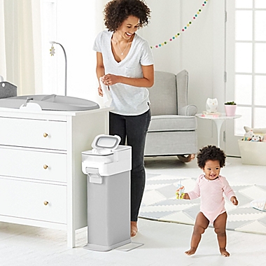 Skip*Hop&reg; Nursery Diaper Pail in Grey/White. View a larger version of this product image.