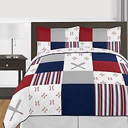 Sweet Jojo Designs® 3-Piece Reversible Baseball Patch Full/Queen Bedding Set in Red/Blue