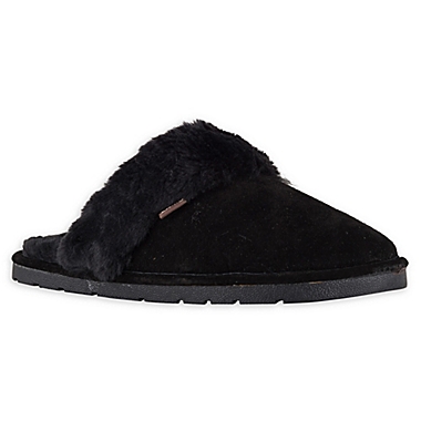 Lamo&reg; Classic Large Women&#39;s Scuff Slipper in Black. View a larger version of this product image.