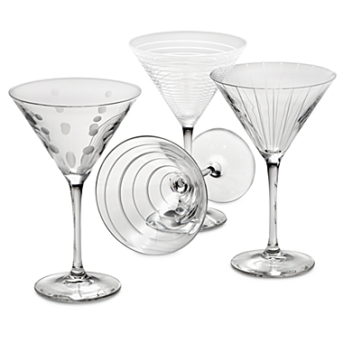 Set of 4 Oggi 8-Ounce Stainless Steel Martini Goblets 