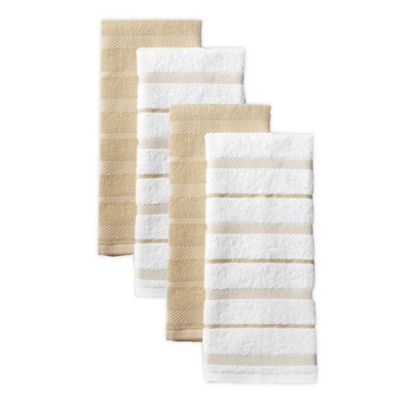 KitchenAid&reg; Albany Striped Kitchen Towels (Set of 4)