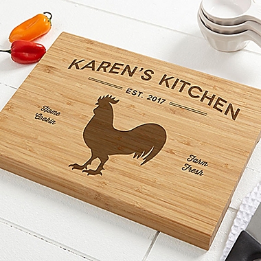 Farmhouse Kitchen 10-Inch x 14-Inch Personalized Bamboo Cutting Board. View a larger version of this product image.