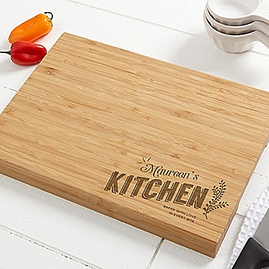 Her Kitchen 10-Inch x 14-Inch Personalized Bamboo Cutting Board. View a larger version of this product image.
