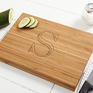 Chef&#39;s Monogram 10-Inch x 14-Inch Personalized Bamboo Cutting Board. View a larger version of this product image.