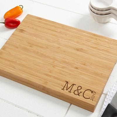 cutting board with initials