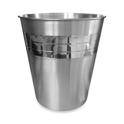 Pleated Stainless Steel Wastebasket | Bed Bath & Beyond