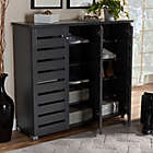 Alternate image 3 for Baxton Studio Totty 3-Door Shoe Cabinet in Dark Grey