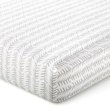 Levtex Baby&reg; Kipton Leaf Fitted Crib Sheet in Grey. View a larger version of this product image.