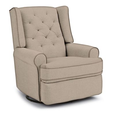 Best Chairs Custom Finley Swivel Glider Recliner in Tan ...