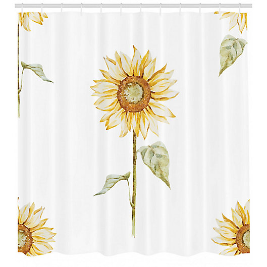 Girl Holding Sunflower Flower Shower Curtain Bathroom Decor Fabric & 12hook 71In 