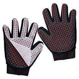 Pet Grooming Silicone Glove in Black/Red