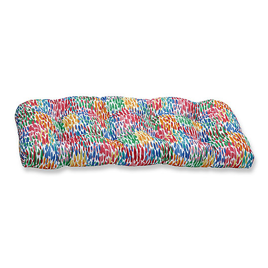 Alternate image 1 for Pillow Perfect Make It Rain Zinnia Wicker Loveseat Cushion