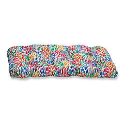 Pillow Perfect Make It Rain Zinnia Wicker Loveseat Cushion