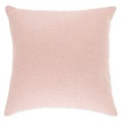 Rustic Slub Square Throw Pillow in Coral