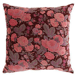 Abigail Floral Square Throw Pillow in Red/Pink