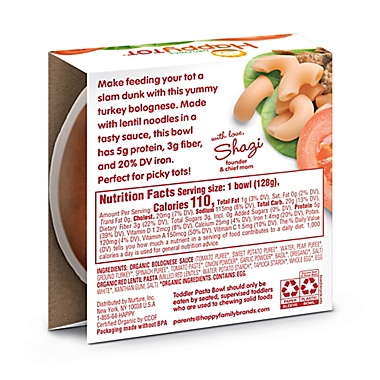 HappyTOT&reg; Organic Turkey Bolognese Toddler Pasta Bowl. View a larger version of this product image.