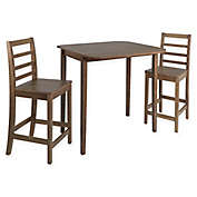 Silverwood Murphy 3-Piece Pub Height Dining Set with Drop-Leaf Table in Light Grey
