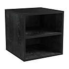 Alternate image 0 for Modular Stackable Cube with Double Shelves End Table in Black
