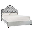 Alternate image 0 for Safavieh Beckham Queen Velvet Panel Bed in Light Grey