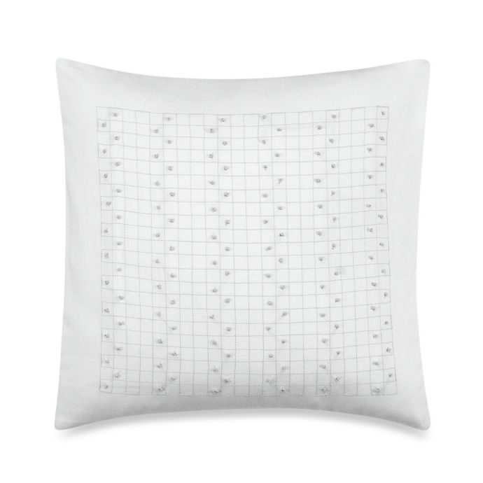 Barbara Barry French Knots 14 Inch Square Throw Pillow In Silver
