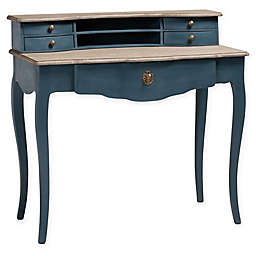Baxton Studio Isabella Writing Desk in Blue/Oak