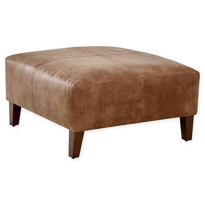 Nesbit Leather Ottoman In Saddle Bed Bath Beyond